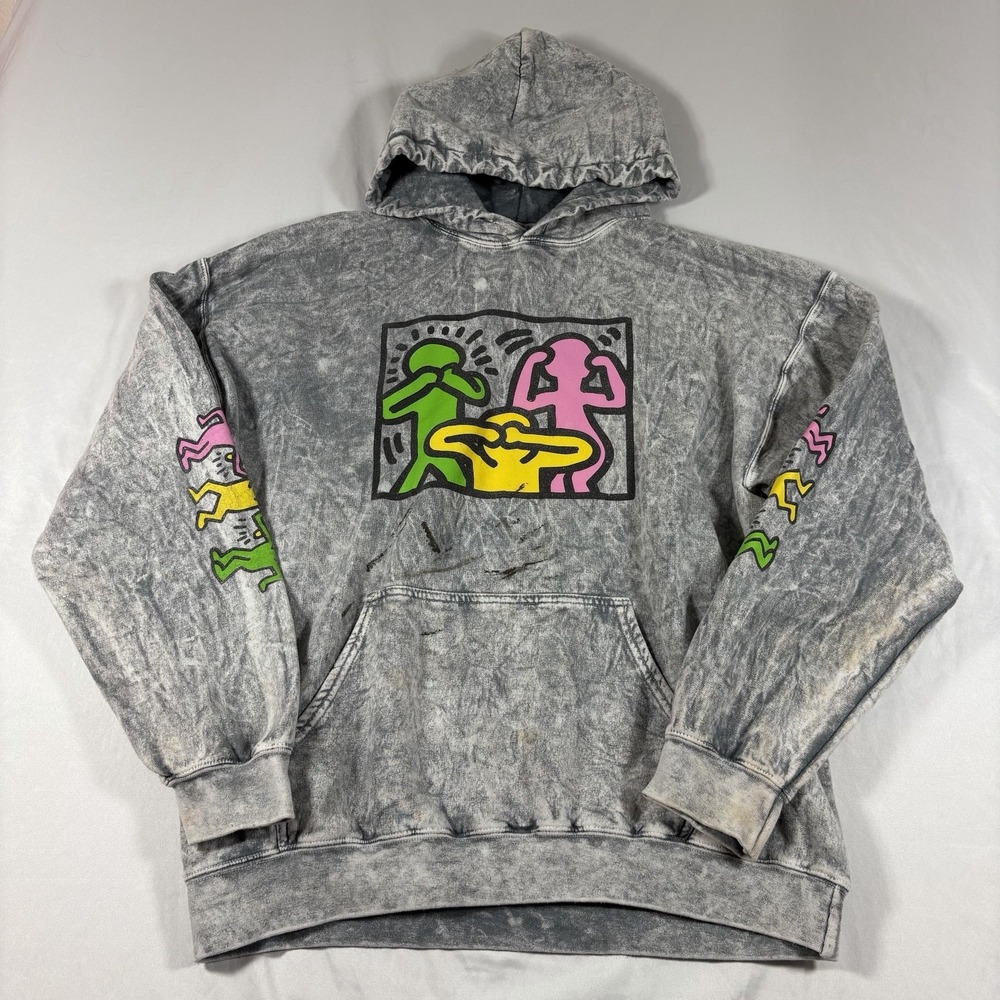 Keith Haring RSQ Hoodie Sweatshirt Size M Street Artist Graffiti Andy Warhol NYC